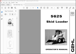 Gehl 5625 Series II Skid Loaders Operator’s Manual 907248A – PDF DOWNLOAD