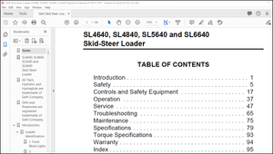 Gehl SL4640 SL4840 SL5640 SL6640 Skid-Steer Loader Operator’s Manual 917001 – PDF DOWNLOAD