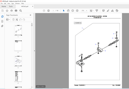 Massey Ferguson MF 543 SERIES PLANTERS 1637296 Parts Manual - PDF DOWNLOAD