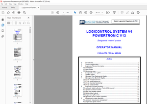Fantuzzi Reggiane FORKLIFTS FDC/MJ SERIES LOGICONTROL SYSTEM POWERTRONIC OPERATOR MANUAL  