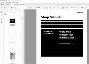 Komatsu PC290-11E0,PC290LC-11E0,PC290NLC-11E0 Hydraulic Excavator Shop Manual UENBM00482 - PDF DOWNL