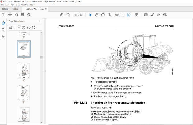 Liebherr Wheel loaders L 509-1778 Service manual – PDF DOWNLOAD