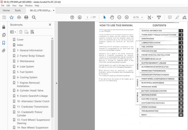 1998-2003 Honda VTR100F Super Hawk Service Manual - PDF DOWNLOAD