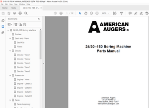Ditch Witch American Augers 24/30-150 Boring Machine Parts Manual 7053-0034 – PDF DOWNLOAD