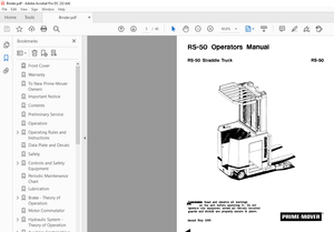 BT Prime-Mover Forklift RS-50 Straddle Truck Operator’s Manual – PDF DOWNLOAD