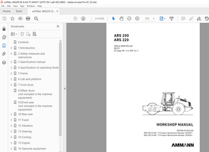 Ammann ARS 200 ARS 220 Single Drum Roller Operating Manual - PDF