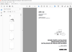 Ammann ARS 122 Single Drum Roller Parts Catalogue Manual 0063-0102 PDF