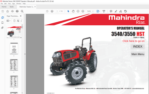 Mahindra Tractor 3540 3550 HST Tier-4 Final Operator’s Manual – PDF DOWNLOAD