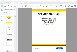 New Holland Boomer 46D CVT,54D CVT Tier 4B (final) Compact Tractor Service Repair Manual (47851943)