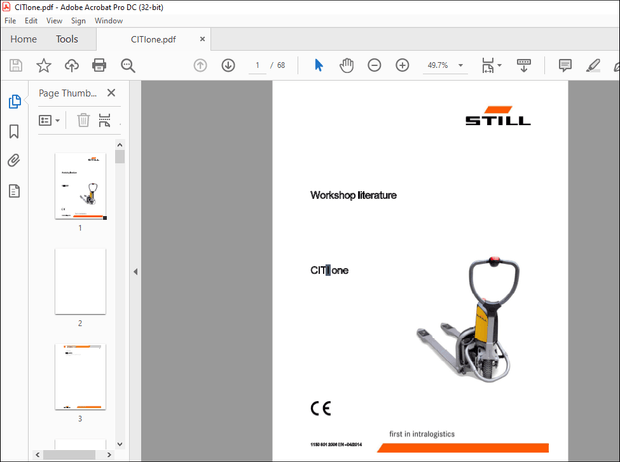 Still STED forklift CITI one Workshop Manual – PDF DOWNLOAD