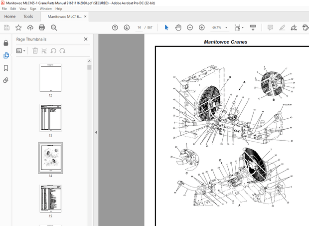 Manitowoc Crane MLC165-1 Parts Manual 91651116 – PDF DOWNLOAD