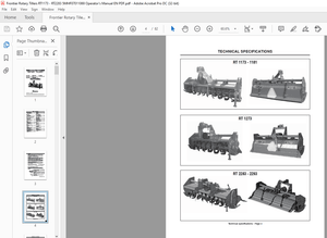 Frontier Rotary Tillers RT 1173 RT 1273 RT 2293 RT 1181 RT 2283 Operator’s Manual(F07011069) – PDF 