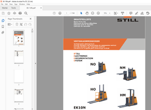 STILL STED Forklift EK10N Vertical order picking truck Spare Parts List Manual – PDF DOWNLOAD