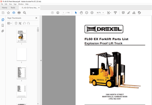 Landoll Drexel Explosion Proof Lift Truck FL60 EX Forklift Parts List Manual