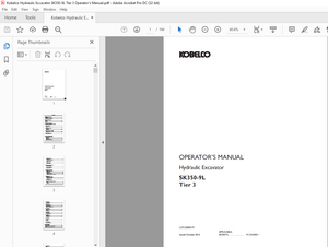 Kobelco SK350-9L Tier 3 Hydraulic Excavator Operator’s Manual – PDF DOWNLOAD