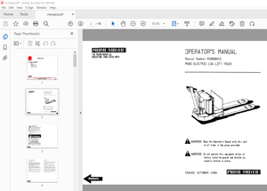 BT Prime-Mover PE80 Electric Low Lift Truck Operator&#x27;s Manual - PDF DOWNLOAD 