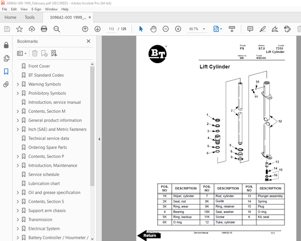 BT Prime-Mover WSX-OS Electric Walkie Straddle Order Selector Service Manual - PDF DOWNLOAD