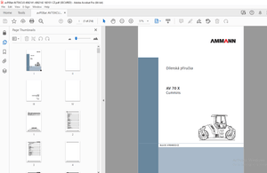 Ammann AV 70 X Kloubový tandemový válec Dílenská prírucka 4062141 PDF