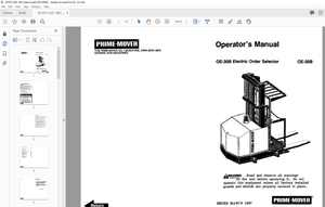 BT Prime-Mover Forklift OE-30b Electric Order Selector Operator&#x27;s Manual