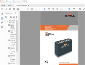 STILL STED Forklift Traction Battery Spare Parts List Manual – PDF DOWNLOAD