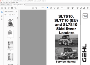 Mustang Skid Steer Loader SL7610 SL7710 SL7810 Service Manual (917033) – PDF DOWNLOAD
