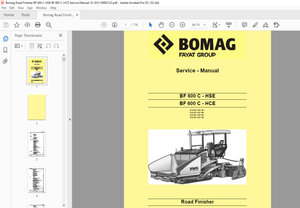 Bomag BF 600 C – HSE BF 600 C – HCE Road Finisher Service Manual 00892122 – PDF DOWNLOAD