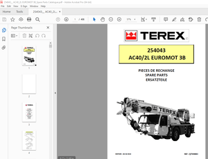 Terex Crane 254043 AC40/2L EUROMOT 3B Parts Manual – PDF DOWNLOAD