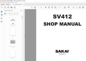 Sakai Roller SV412 Vibrating Roller Shop Manual  –  PDF DOWNLOAD