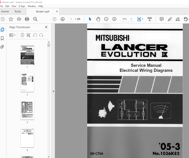 Mitsubishi 2005 Lancer Evolution IX Electrical Wiring &amp; Service Manual – PDF DOWNLOAD