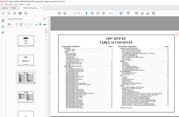 Thomas Built Buses 1997 MVP-EF ELECTRICAL WIRING MANUAL – PDF DOWNLOAD
