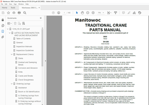 Manitowoc Traditional Crane 3900 Parts Manual SN 391258 - PDF