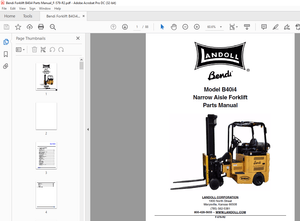 Bendi Landoll B40i4 Narrow Aisle Forklift Parts Manual F-579-R2  – PDF DOWNLOAD