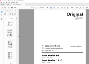 Pottinger Tractor Ladewagen Boss Junior I-T Boss Junior 17-T Spare parts list Manual – PDF DOWNLOAD