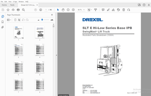 Drexel SLT E Hi-Low Series Base IPB SwingMast Lift Truck Parts Manual 1419866 – PDF DOWNLOAD  