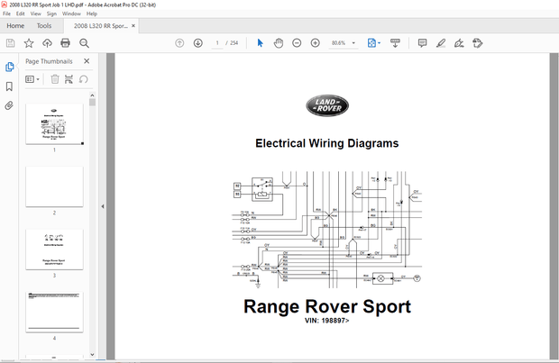 2007 Land Rover L320 Range Rover Sport LHD Electrical Circuit Diagrams Manual – PDF DOWNLOAD