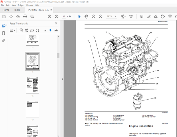 PERKINS 1104D (Mech) ENGINE Operation &amp; Maintenance Manual PDF
