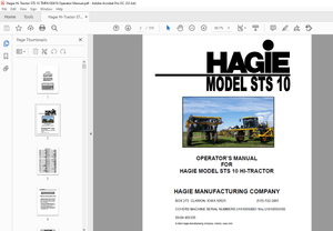 Hagie Hi-Tractor STS 10 Sprayer Operator’s Manual 493335 – PDF DOWNLOAD