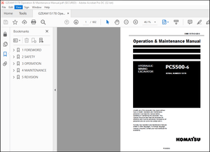 Komatsu Hydraulic Mining EXCAVATOR PC5500-6 Operation &amp; Maintenance Manual – PDF DOWNLOAD