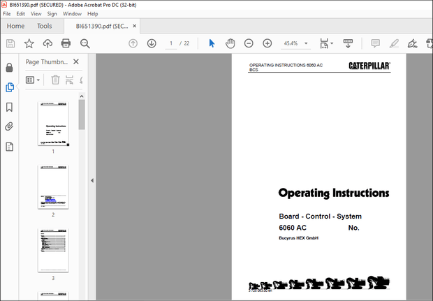 Cat Bucyrus 6060 AC Board – Control – System OPERATING INSTRUCTIONS MANUAL – PDF DOWNLOAD