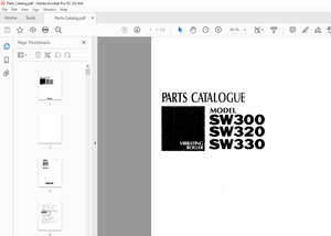 Sakai Vibrating Roller SW300 SW320 SW330 Parts Catalogue Manual PDF