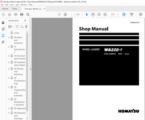 Komatsu WA320-7 Wheel Loader Shop Manual SEN06202-08 – PDF DOWNLOAD