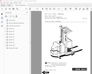 BT Prime Mover 0E-15C Electric Order Selector Parts Manual - PDF DOWNLOAD