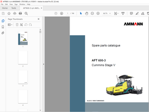 Ammann AFT600-3 sn AM3006405- STV5100E sn 3103815 Parts Manual - PDF