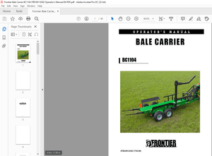 Frontier Baler Carriage BC1104 Operator’s Manual(5TB109110302) – PDF DOWNLOAD