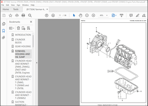 Yanmar 4TNV98-ZNMS 4TNV98-ZNMS2 4TNV98-ZNGT 4TNV98T-ZNTBL 4TNV98T-ZXNMS 4TNV98T-ZXNMS2 Parts Manual 