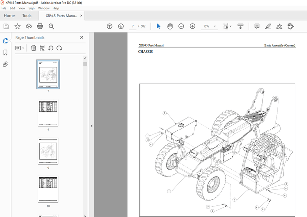 Xtreme Telehandler XR945 Forklift Parts Manual – PDF DOWNLOAD