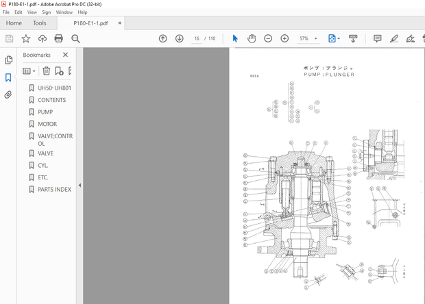 Hitachi UH50 UH801 Equipment Components Parts List Manual(P180-E1-1) – PDF DOWNLOAD