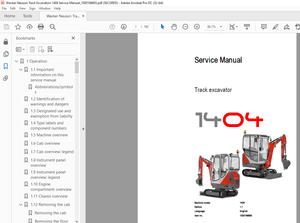 Wacker Neuson Track Excavators 1404 Service Manual_1000166693 – PDF DOWNLOAD