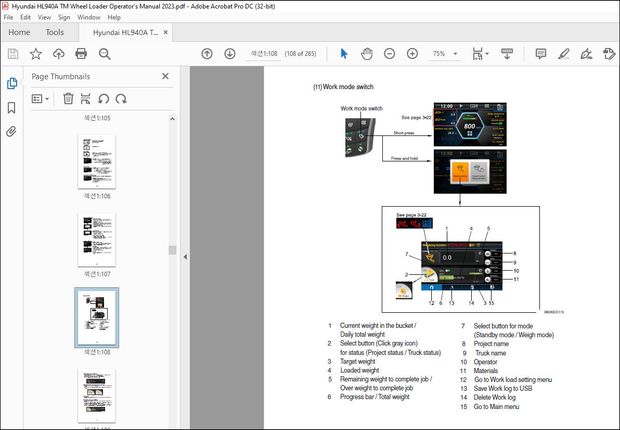 Hyundai HL940A TM Wheel Loader Operator’s Manual 2023 – PDF DOWNLOAD