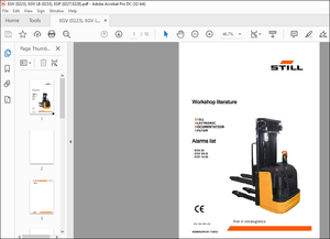 STILL STED forklift Alarms list EGV20 EGV 20LB EGP 14-20 Workshop Manual – PDF DOWNLOAD